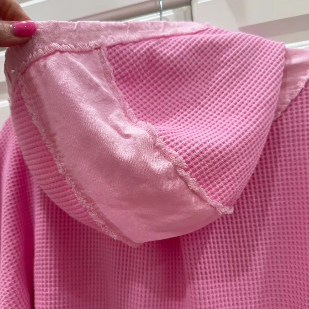 POL Pink Waffle Knit Bomber Jacket - Picture 10 of 11